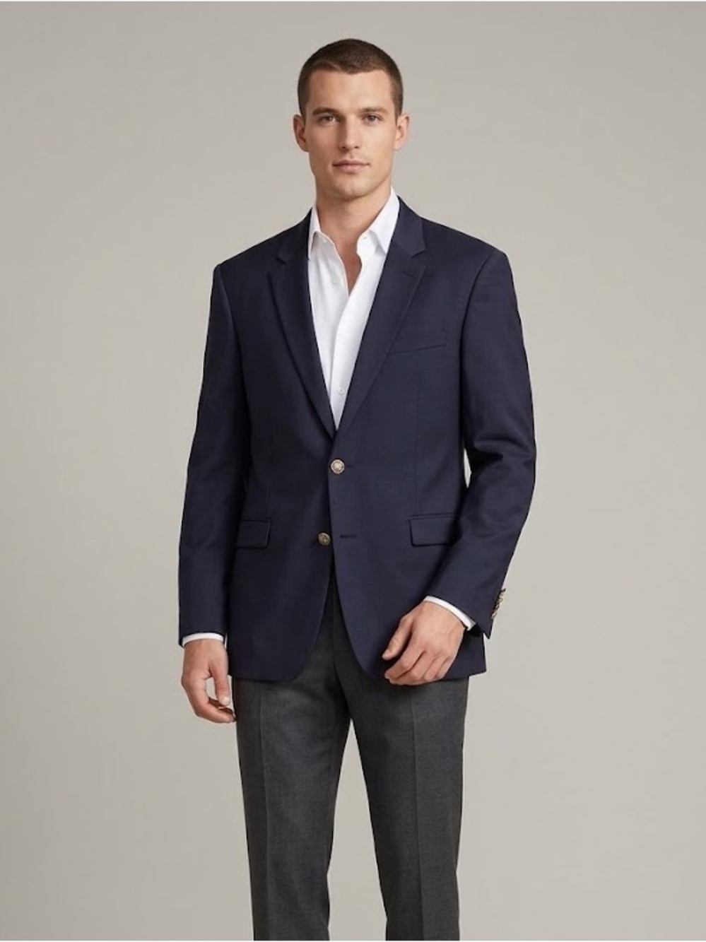 Balmain Paris Super 180's Virgin Wool Blazer - Navy